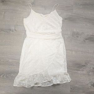 GB Large White Polka Dot Spagetthi Strap Dress